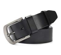 McFanBe Ceinture en Cuir Pour Hommes Pantalons en Jean Décontractés, Boucle en alliage, Largeur 38 mm (L(Tour de taille 105-114cm), C:noir)