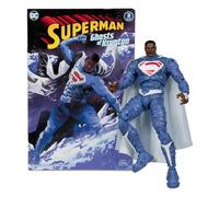 McFarlane 64385947 Figurine Superman Earth 2 de DC Multiverse, Gold Edition, avec Bande dessinée Exclusive de la Collection Superman Ghosts of Krypton, articulée 22 Points, 18 cm, pour