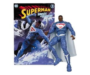 McFarlane 64385947 Figurine Superman Earth 2 de DC Multiverse, Gold Edition, avec Bande dessinée Exclusive de la Collection Superman Ghosts of Krypton, articulée 22 Points, 18 cm, pour