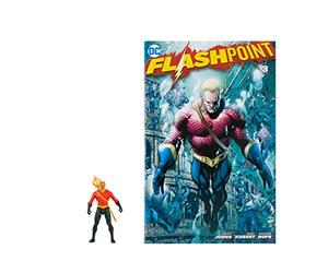 McFarlane Jouets, perforateurs de Page DC, Figurine d'action Aquaman de 7,6 cm avec 5 Points d'articulation, Figurine DC de Collection avec Bande dessinée Flashpoint - À partir de 12 Ans