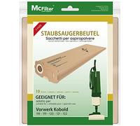 McFilter | 10 sacs à poussière pour Vorwerk Kobold VK118 VK119 VK120 VK121 VK122 | Papier filtre 2 couches | VK 118 VK 119 VK 120 VK 121 VK 122 | Remplacement pour FP118-122 | Type de sac VO 523