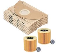 McFilter I 20 sacs d'aspirateur et 2 filtres à poussière adaptés pour aspirateur Kärcher WD2 et MV2. Alternatives pour les sacs filtrants 6.959-322.0 et la cartouche filtrante 6.414-552.0.