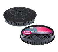 McFilter I 2x filtre à charbon actif Ø 172mm pour hotte aspirante adapté au filtre à charbon Elica CFC0038668 Typ57, Nyttig 440, AEG 055171138 4055217501 Bauknecht Whirlpool 48400008824