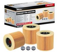 McFilter I 3 filtres compatibles avec les aspirateurs Kärcher WD1 WD2 WD3 3.200 3.500 P Kit d'extension Premium MV2 MV3 A2054 A2101 A2254 A2604 SE 4001/4002, remplace KFI 3310 6.414-552.0 547.0-772.0