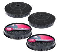 McFilter I 4x filtre à charbon actif Ø 172mm pour hotte aspirante adapté au filtre à charbon Elica CFC0038668 Typ57, Nyttig 440, AEG 055171138 4055217501 Bauknecht Whirlpool 48400008824