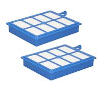 McFilter | Lot de 2 filtres Hepa pour AEG VX9-2-ÖKO, AFS1W Allergy Plus, air propre, lavable, facile à installer, compatible avec plus de 80 séries d'aspirateurs, universel, sur mesure bleu/blanc