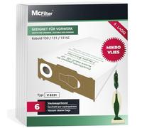 McFilter Lot de 6 à 18 sacs d'aspirateur compatibles avec Vorwerk Kobold VK 130, VK 131 SC, microfibre non-tissée multicouche, type V 8331