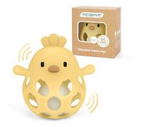 MCGMITT Balle de préhension avec hochet -Anneau de dentition en silicone pour bébé sans BPA jouet sensoriel Montessori en forme de poulet pour la dentition et l’éveil 0-24 mois filles et garçons-Jaune