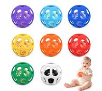 MCGMITT Ensemble de Boules Sensorielles Bébé - 8 pcs Jouets Montessori en Silicone Souple pour Bébés 6-12 mois Boules Colorées à Saisir à Mâchouiller, Jouets de Développement Moteur Bébé Fille Garçon