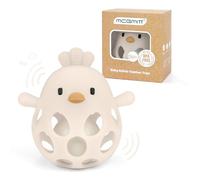 MCGMITT Jouet Bébé 3 Mois - Hochet Bébé en Forme de Poussin Anneau de Dentition en Silicone Alimentaire Sans BPA Balle Sensorielle Montessori Jouet Éveil Bébé 3 6 9 12 Mois Fille Garçon, Beige