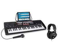 McGrey BK-4910BK Set Clavier Débutant - 49 touches pour débutant avec 16 sons, 10 rythmes, 8 sons de percussion et 6 morceaux démo - incl. micro, pupitre et casque - Noir