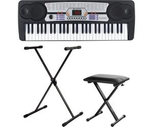 McGrey BK-5410 Keyboard Kit de Piano avec Microphone, Support et Banc - Clavier électronique à 54 Touches - Mini Piano Numérique avec 255 sonorités & 255 rythmes et fonction d'apprentissage