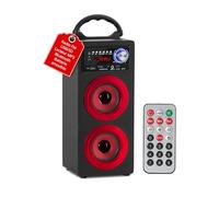McGrey BS-20 Beachside Enceinte Bluetooth Rouge, Points Forts, 1020 mAh | Enceinte Bluetooth avec batterie, Ports USB/SD pour lecture MP3 et entrée AUX, Recherche automatique de stations, 5 mm)