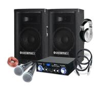 Set DJ Karaoke Chant Ensemble Enceintes Amplificateur Bluetooh Microphones 600W