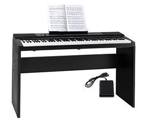 McGrey DK-88 Clavier Débutant Au Look Stagepiano - Clavier Débutant 88 Touches - Avec Support - 146 Sons - Fonctions Split, Dual Et Twinova - Pédale Sustain Incluse - Noir