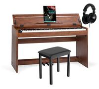 McGrey DP-18 WN Piano numérique - 88 touches dynamique de frappe - Clavier électronique avec USB, 128 sons, 600 styles rythm d'accompagnement - Set avec banc et casque - Noyer mat