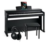 McGrey DP-19 SM E-Piano Set - 88 touches lestées avec mécanique à marteaux et dynamique de frappe - 8 sons - couvercle de clavier - in anc de piano, casque et méthode de piano - Noir mat