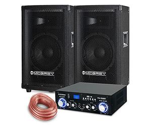 McGrey Ensemble PA Complet PowerDJ-1000 600W, Haut-parleurs McGrey TP-8