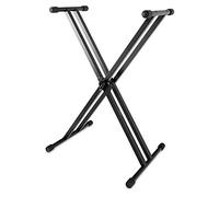 McGrey KS-200 Support Clavier X à Double Barre, Conception à double barre | Réglable en hauteur sur 5 niveaux, Réglage de la hauteur de 65 cm à 96 cm, Profondeur de la tablette: 33 cm, Montage facile
