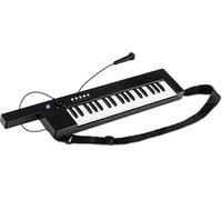 McGrey KT-3712 - Clavier Enfant 37 Touches (Keytar) avec Sangle et Micro. Fonctionne sur Piles ou Via Adaptateur USB. 4 Timbres, 4 rythmes d'accompagnement, 10 Morceaux démo. Noir.