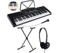 McGrey LK-6120-MIC clavier à touches lumineuses avec microphone set comprenant statif et casque noir