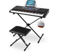 McGrey LK-6150 Set de Clavier à 61 Touches Lumineuses, Écran LC, 255 sons | Clavier débutant avec 61 touches lumineuses, 255 rythmes, 61 sons de percussion, 50 morceaux démo, Lecteur MP3 intégré, 5 mm)