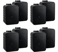 4 Paires Enceintes HiFi 2 Voies Haut Parleur 10W Montage au Mur ou Plafond Noir