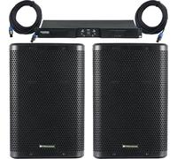 McGrey PA-4502 Kit moniteur PA 1 HE - 2 x 450 W - Amplificateur de puissance classe D avec 2 x 10 haut-parleurs passifs Pronomic - 2 x 15 m - Câble Speakon robuste - Idéal pour les groupes et DJ