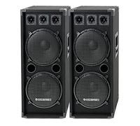 McGrey Paire DJ-2222 Enceintes DJ PA à 2 Niveaux 2X 30cm (12") Subwoofer 2000W (Passif, Système 2 Voies, Boîtier Bois)