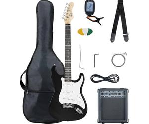 McGrey Rockit Guitare Électrique ST Set Complet Noir, Finition noire