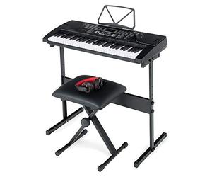 McGrey SK-6100 Keyboard Super Kit - 61 touches, 255 sons et rythmes, fonctions d'apprentissage, avec table, tabouret, micro et casque - noir.