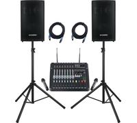McGrey SL-12/3 Système PA Complet avec Powermixer, 2 Microphones sans Fil