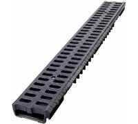 MCH Caniveau de drainage en plastique - Charge maximale : 1,5 t - 100 x 13 x 5,5 cm - Kit complet (9)