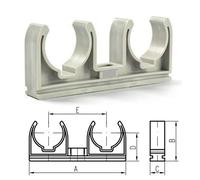 MCH Lot de 50 clips de serrage doubles - 16 mm - Colliers de serrage