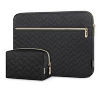 MCHENG Étui pour ordinateur portable de voyage 15,6" - Résistant aux chocs - Compatible avec Apple MacBook Air, Surface Book/Dell XPS/Latitude 15 HP Premium 15,6" avec petite poche - Noir