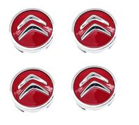 MCHHYL 4 Pièces 60mm Cache-Moyeu pour Citroen DS3 / DS DS3 2009-2016, Enjoliveurs de Moyeu de Voiture Enjoliveurs Centre de Roue de Voiture,Red