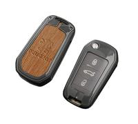 MCHHYL Étui de Clé Voiture en Cuir pour Peugeot 206 207 307 308 3008 4008 5008 GT-Line, Pochette Étanche Anti-Rayures avec Crochet Métallique,Yellow-Single Key Case