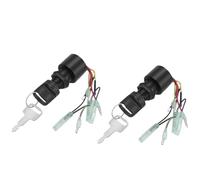 MCHkR Boat Ignition Key Switch 87-17009A5 Plastic Metal 2 Pack Compatible with Outboard Control Box Motor