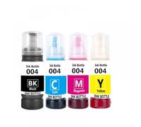 MCHkR Lot de 4 recharges d'encre 70 ML compatibles avec Les modèles d'imprimante L1119 L3108 L3115 L3151 L3118 L3119 L3156 L3158 L1118 L3153 L4158 L4168 Compatible avec numéro de pièce 004