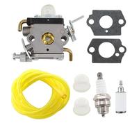 MCHNIC Carburateur 122 avec Bougie d'allumage Tuyau Carburant for Husqvarna 122C 122LDX 122LK 22cc 574386701 581734301 coupe-fil important Filtre à Carburant Poire d'amorçage Joint