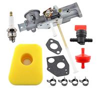 MCHNIC Carburateur 299437 297599 et Joint Filtre à essence Filtre à air pour Briggs & Stratton 130201 130202 130207 130212 130231 130232 130251 130252 130292 130297 131231 131232 135200 130200 Moteur