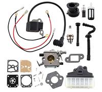 MCHNIC Carburateur avec bobine d'allumage, filtre à air, bougie d'allumage pour Stihl 021 023 025 MS 210 MS 230 MS 250 Tronçonneuse Remplace Walbro WT-286 WT-215 C1Q-S11E C1Q-S1G