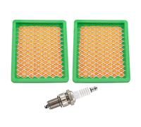 MCHNIC Lot de 2 filtres à air avec bougie d'allumage pour tondeuse Fuxtec FX-RM4639 FX-RM4639ECO FX-RM5196 FX-RM5196 eS FX-RM5196PRO FX-RM1855 FX-RM1860 FX-RM 5.5 5.0