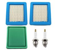 MCHNIC Lot de 2 filtres à air bougie d'allumage pour moteur Briggs & Stratton 3 à 5 CV Quantum 625 650 675 tondeuse à gazon 491588 399959 491588S Wolf 2058411 John Deere PT15853 Oregon 30-710