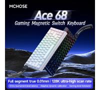 MCHOSE Ace 60 Pro 68 clavier mécanique à axe magnétique Original 0.01ms latence RT 0.01mm 128K clavier de jeu personnalisé Esports 68 Line Rhino