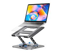 MCHOSE Support Ergonomique pour Ordinateur Portable avec Base rotative à 360°, Support en Aluminium, réglable et Pliable, Compatible avec MacBook Air Pro, Dell XPS, Ordinateurs Portables de 10 à 17