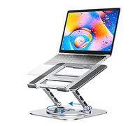 MCHOSE Support Ordinateur Réglable Ergonomique Rotatif 360, Support PC Portable en Aluminium, Laptop Stand Compatible avec MacBook Air/Pro, Dell XPS, Autres Laptops 10-17", Argenté