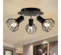 Mchoter Spot pour plafond accessoires 3 - way réglable cage en fil pivotant spot E14 plafonnier noir pour la cuisine intérieure salon chambre à coucher (sans ampoule)