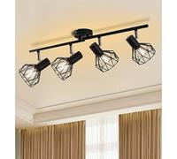 Mchoter Spot pour plafond accessoires 4 - way réglable cage en fil pivotant spot E14 plafonnier noir pour cuisine chambre salon (sans ampoule)