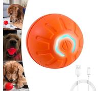 Mciluyaiio Balle vibrante pour Chiens, Balle tremblante pour Chiens, Balle vibrante rebondissante, Jouets interactifs pour Chiens avec lumière LED Clignotante activée par Le Mouvement (Orange, A)